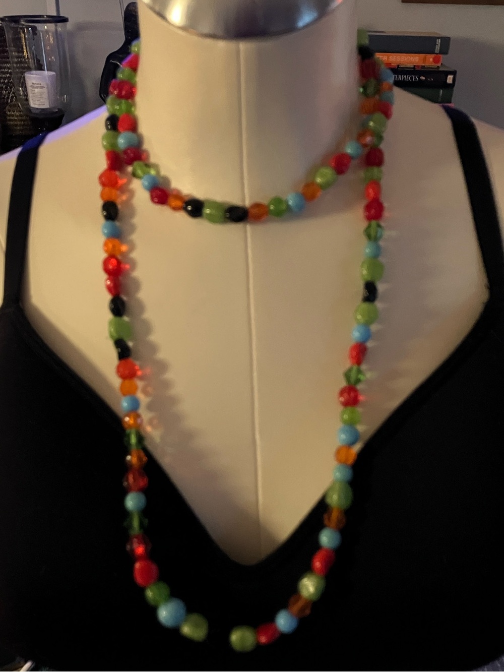 Rare Miriam Haskell Signed Art Glass Beaded Necklace